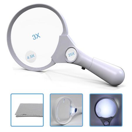3 different magnifications Handheld Magnifying Glass